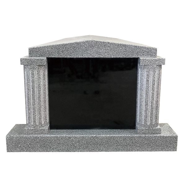 Single Crypt Mausoleum Fluted Columns - Cambridge Gray