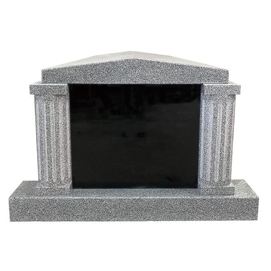 Single Crypt Mausoleum Fluted Columns - Cambridge Gray
